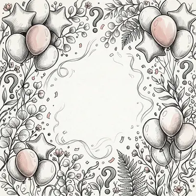 Gender Reveal Party Ink Illustration preview