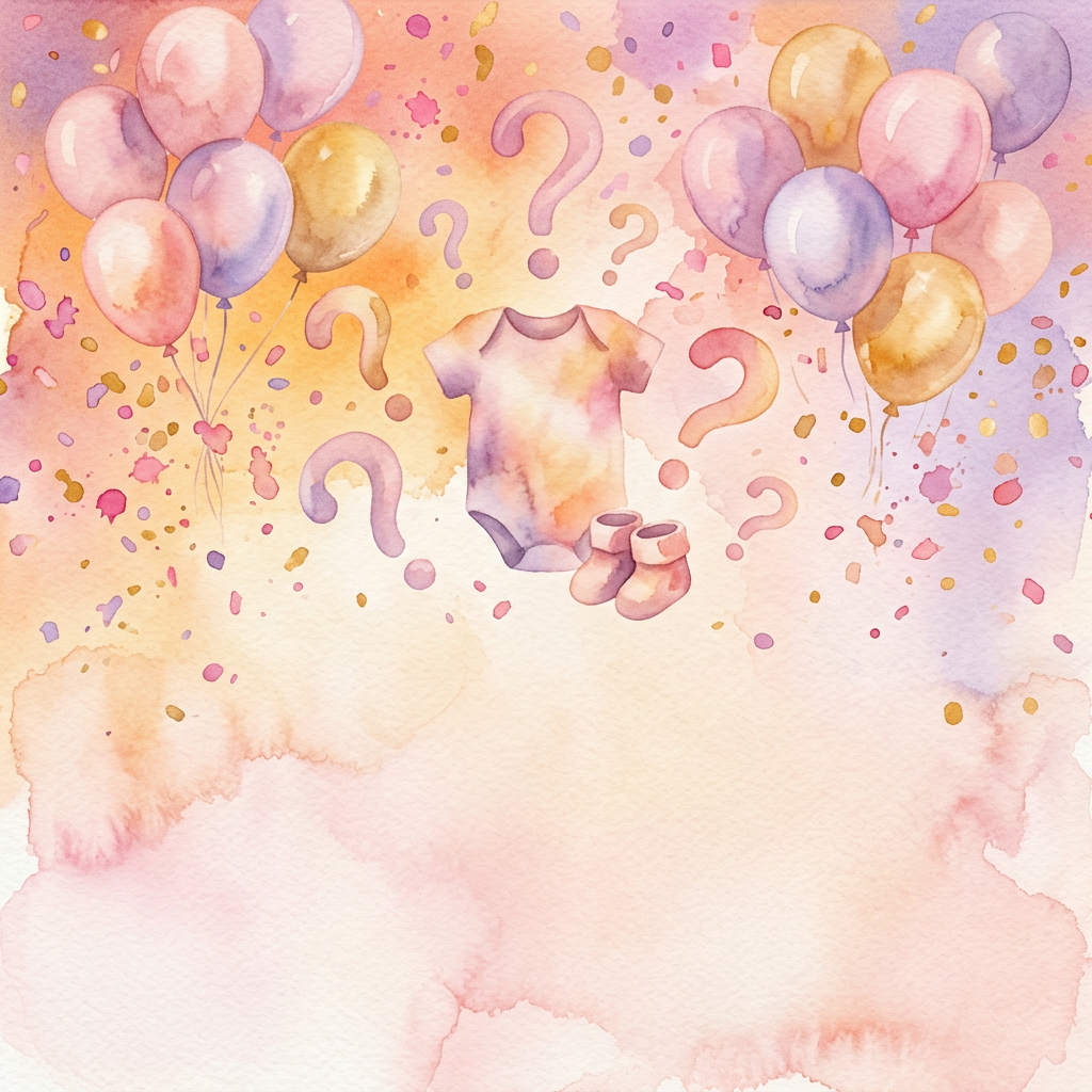 Gender Reveal Party Watercolor Sunset preview