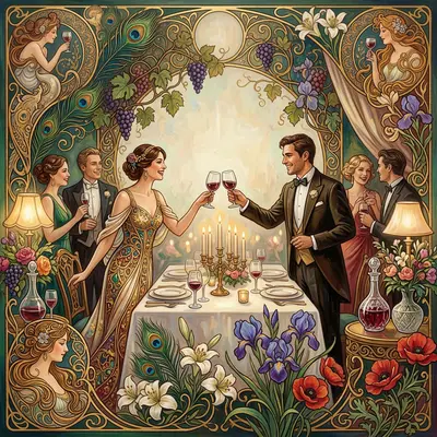 Rehearsal Dinner Art Nouveau preview