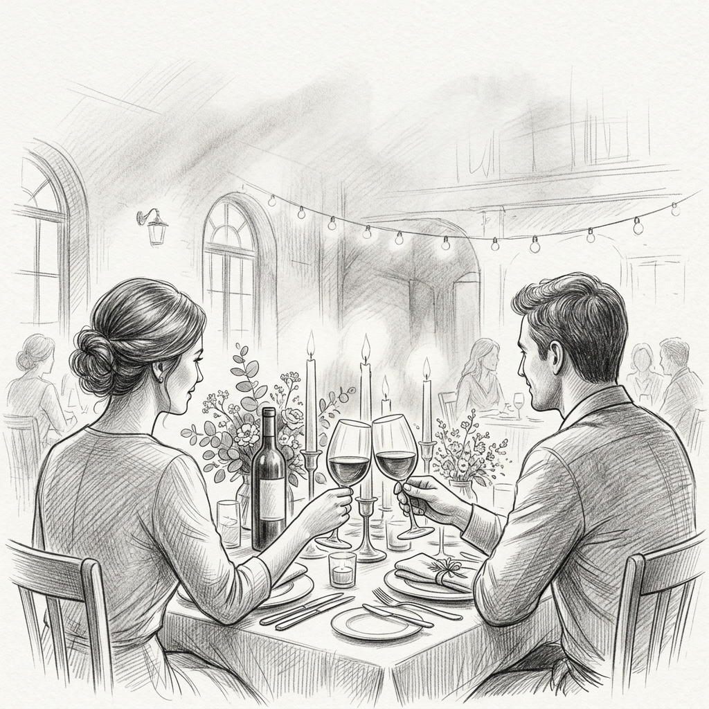 Rehearsal Dinner Pencil Drawing preview