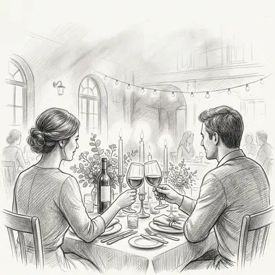 Rehearsal Dinner Pencil Drawing preview