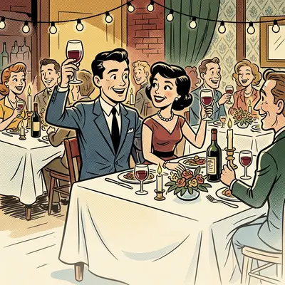 Rehearsal Dinner Retro Cartoon preview