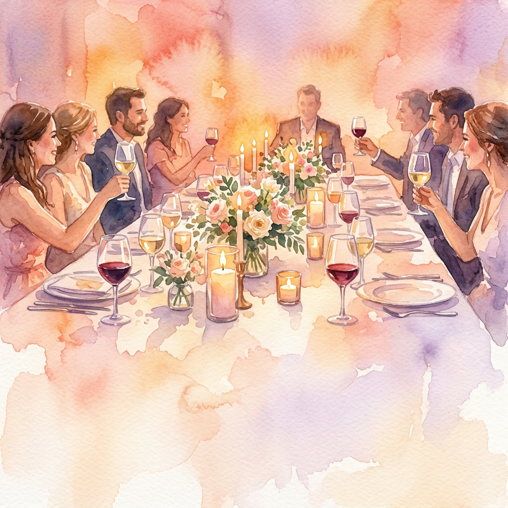 Rehearsal Dinner Watercolor Sunset preview