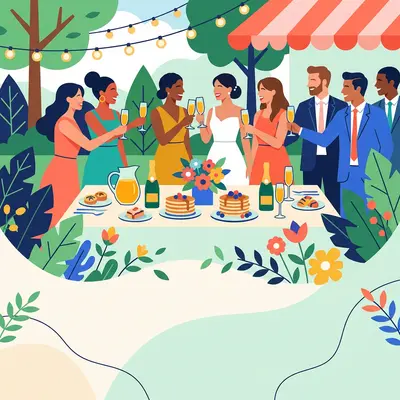 Wedding Brunch Flat Design preview