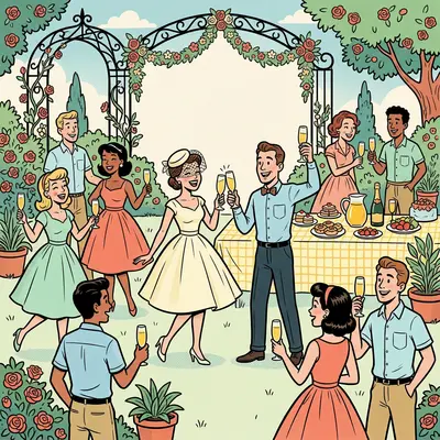 Wedding Brunch Retro Cartoon preview
