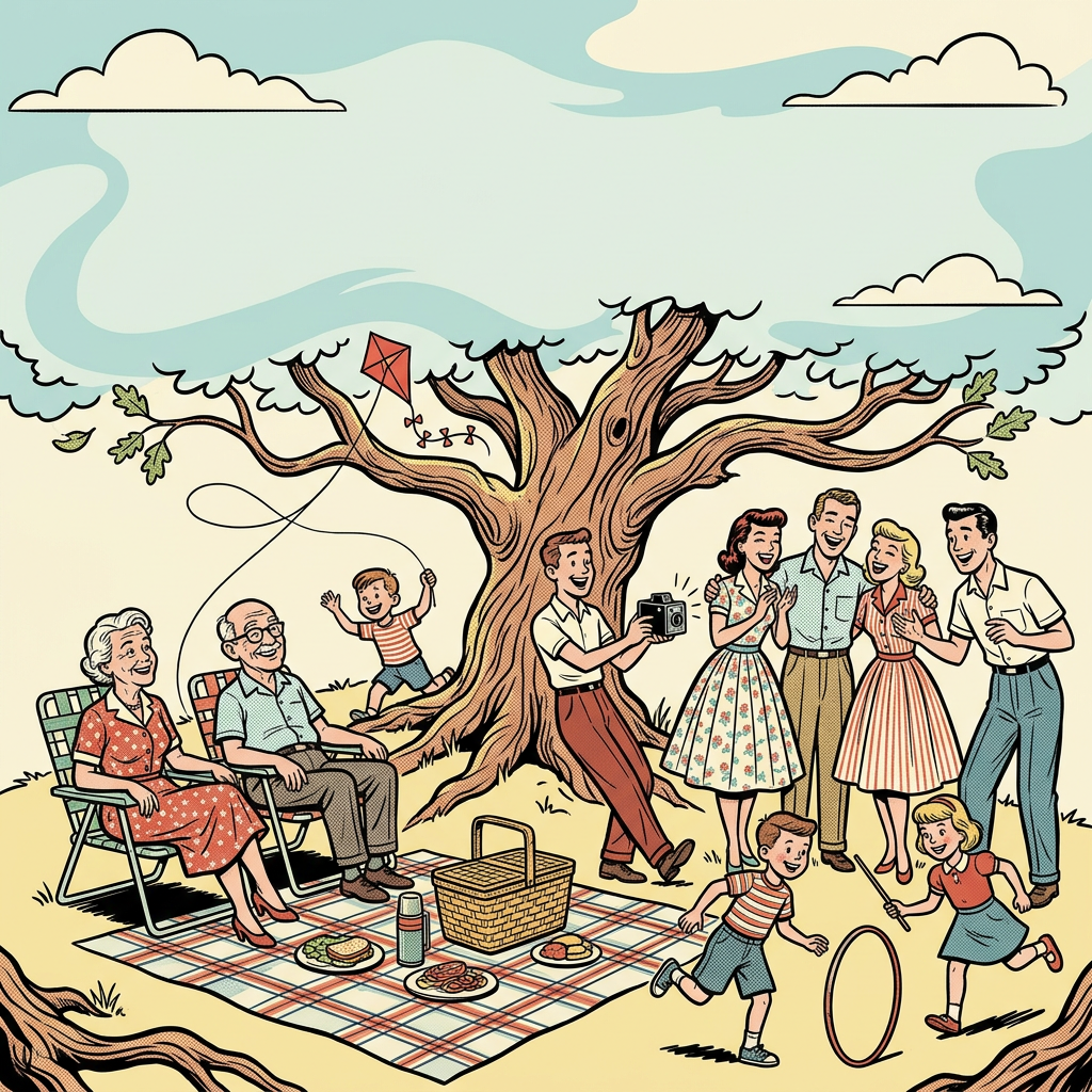 Family Reunion Retro Cartoon preview