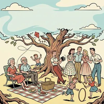 Family Reunion Retro Cartoon preview