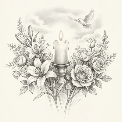 Memorial Service Pencil Drawing preview