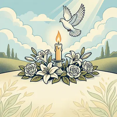 Memorial Service Retro Cartoon preview