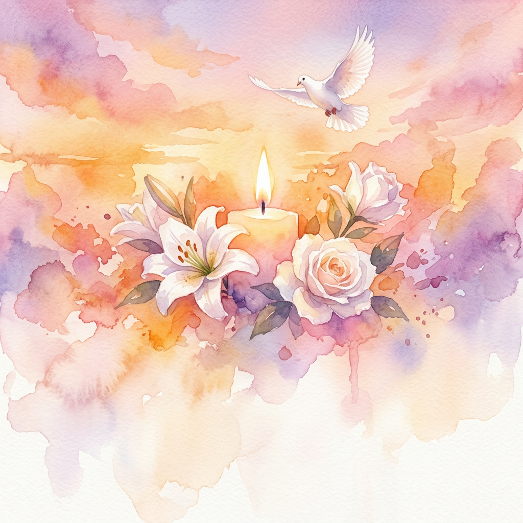 Memorial Service Watercolor Sunset preview
