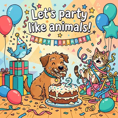 Funny Birthday Animal Party preview