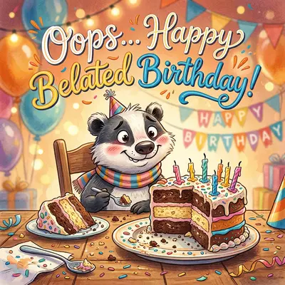 Belated Birthday Oops Cake preview