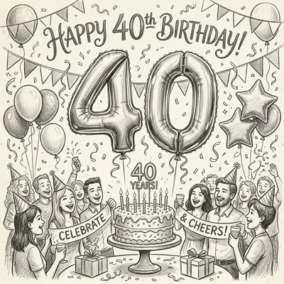 40th Birthday Party Balloons preview