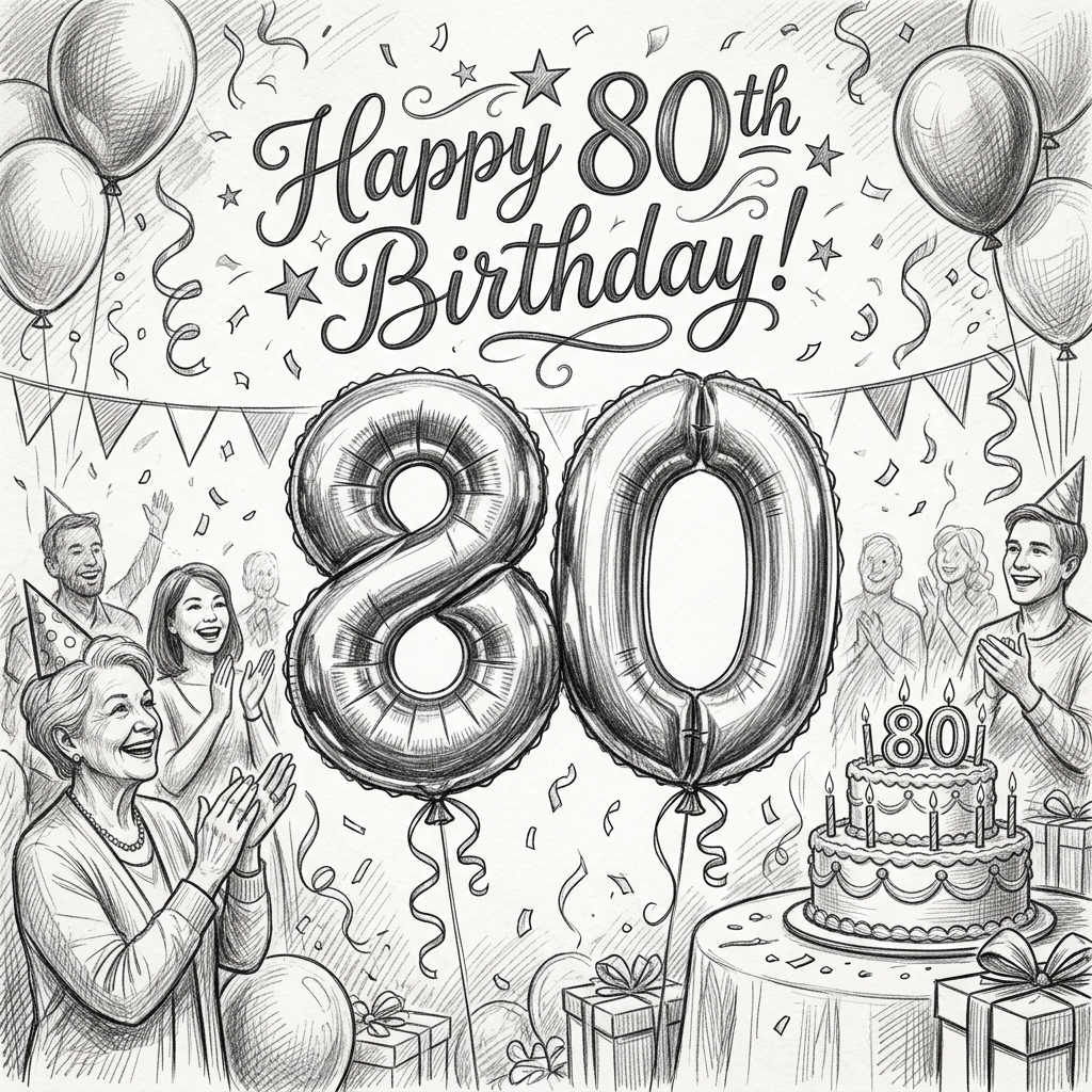 80th Birthday Party Balloons preview