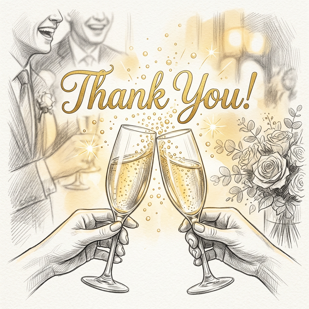 Wedding Thank You Champagne preview