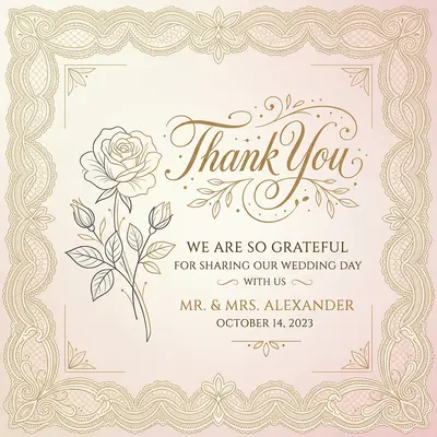 Wedding Thank You Vintage Lace preview