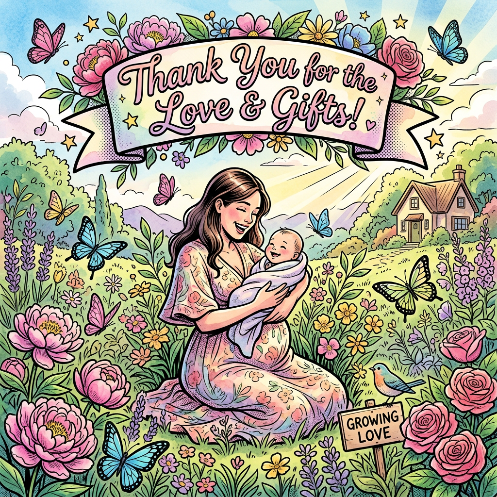 Baby Shower Thank You Garden preview