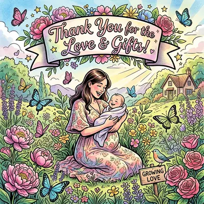 Baby Shower Thank You Garden preview