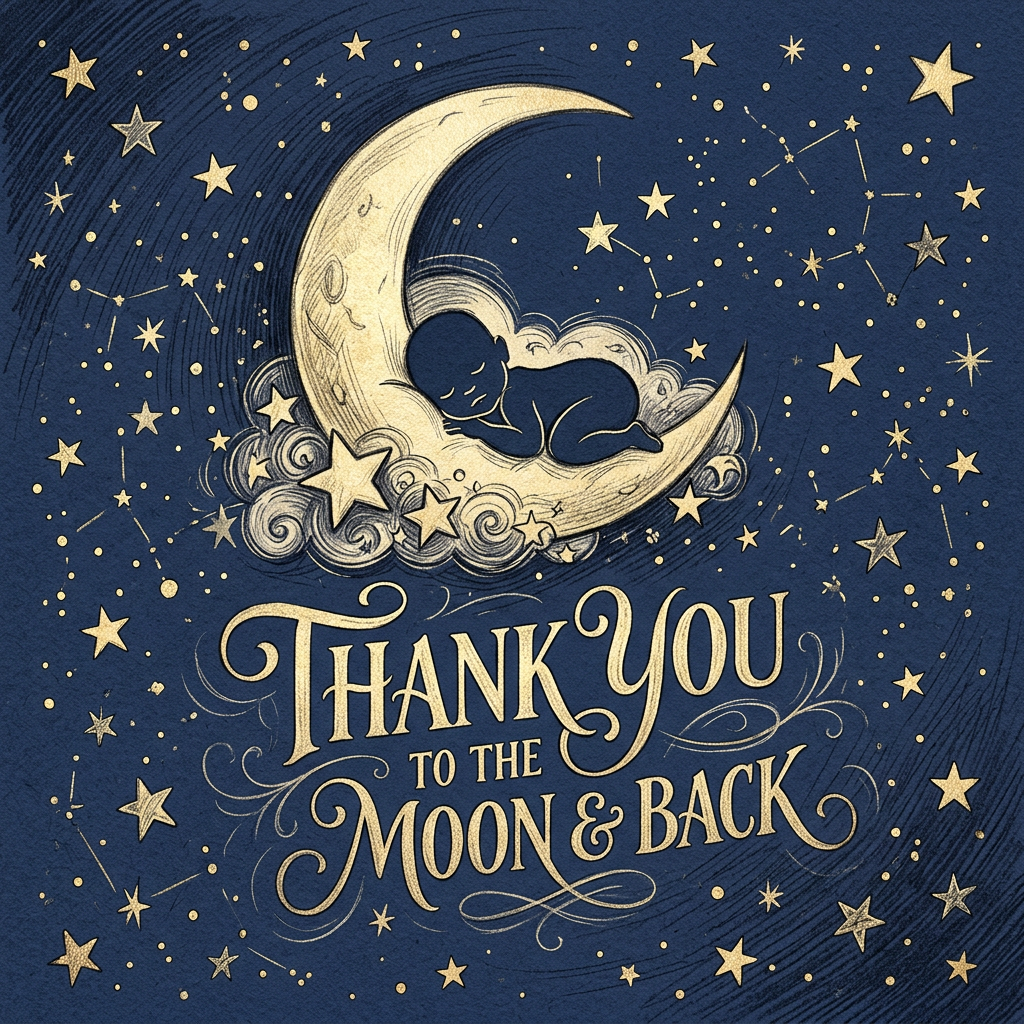 Baby Shower Thank You Stars Moon preview