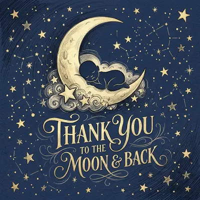 Baby Shower Thank You Stars Moon preview