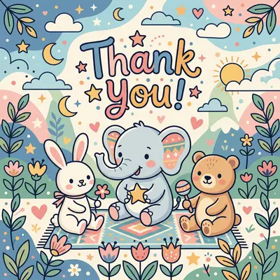 Baby Shower Thank You Animals preview