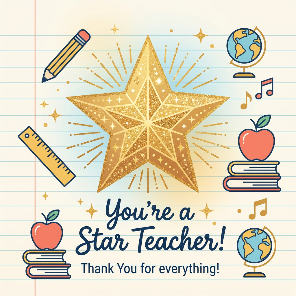 Teacher Thank You Star preview