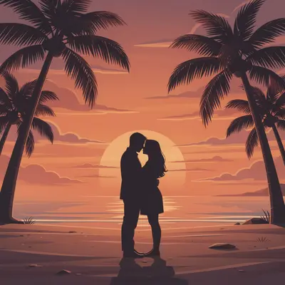 Sunset Kiss Silhouette preview