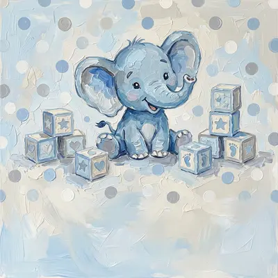 Baby Boy Shower Elephant Blue preview