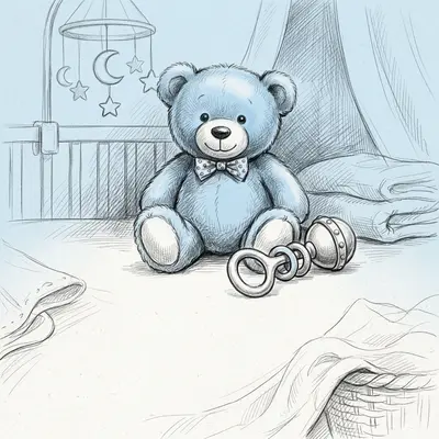 Baby Boy Shower Teddy Bear Blue preview