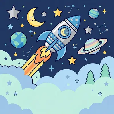 Baby Boy Shower Rockets preview