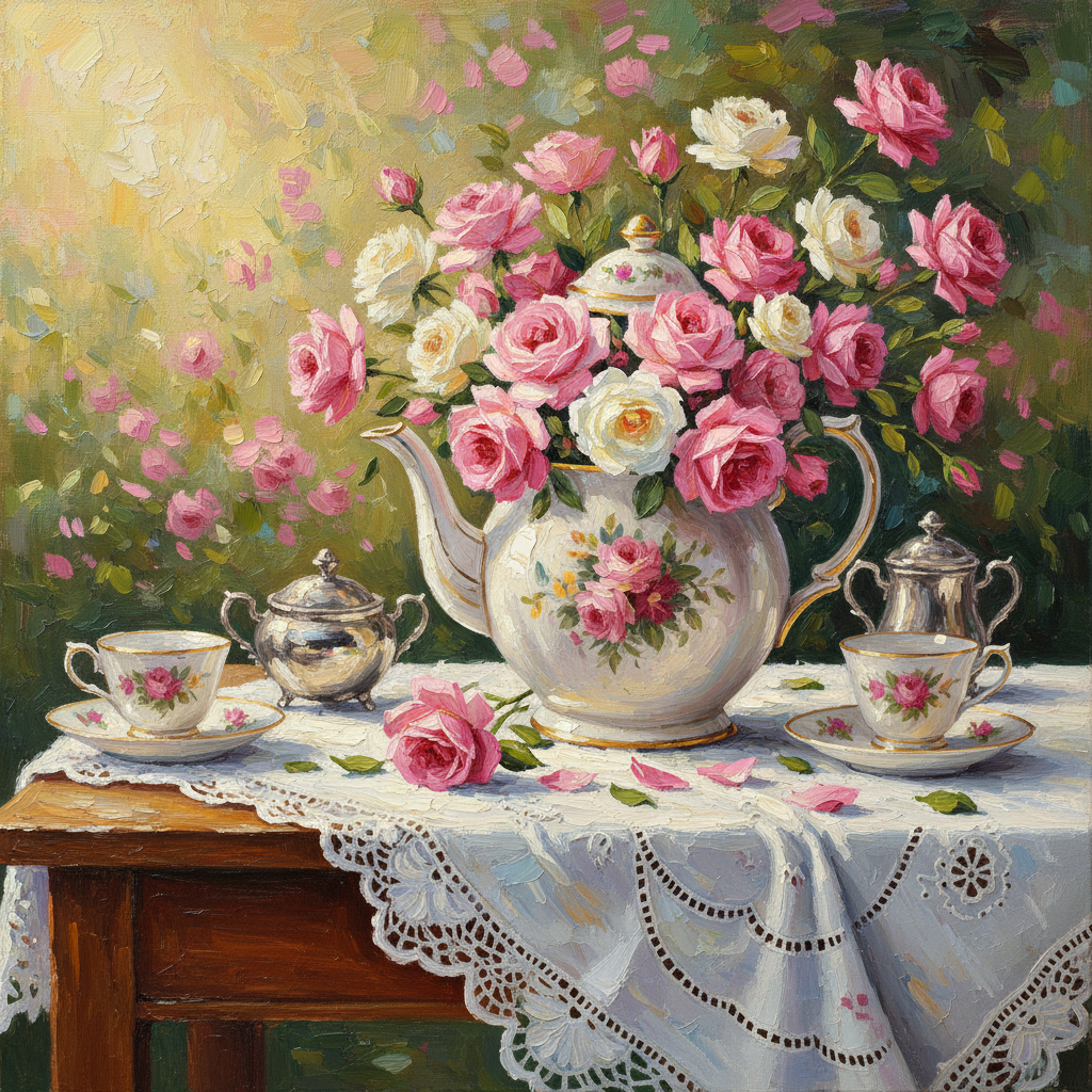 Teapot and Roses preview