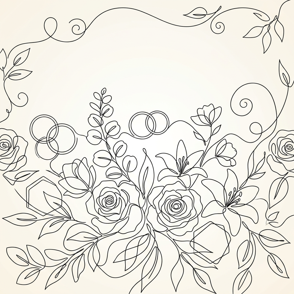 Modern Wedding Line Art preview