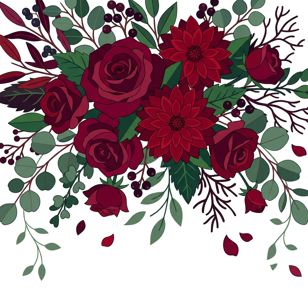 Floral Wedding Burgundy preview