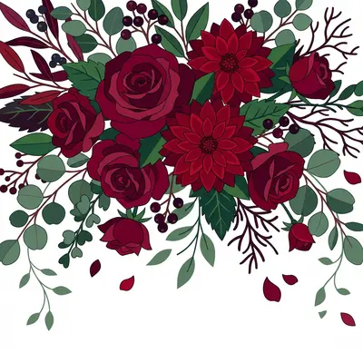 Floral Wedding Burgundy preview