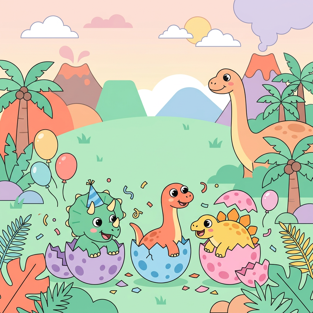 Dinosaur Party Cute Baby Dinos preview