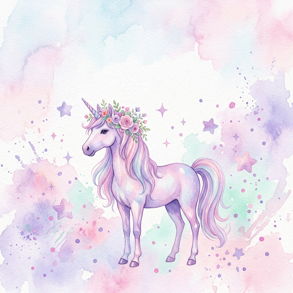 Unicorn Party Watercolor preview