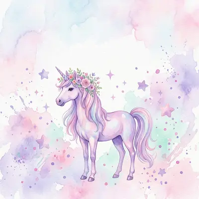 Unicorn Party Watercolor preview
