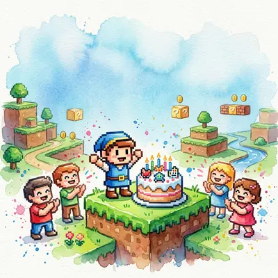 Gaming Party Pixel World preview