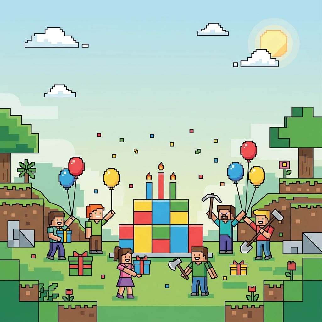 Gaming Party Minecraft Style preview