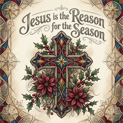 Religious Christmas Cross Holly preview