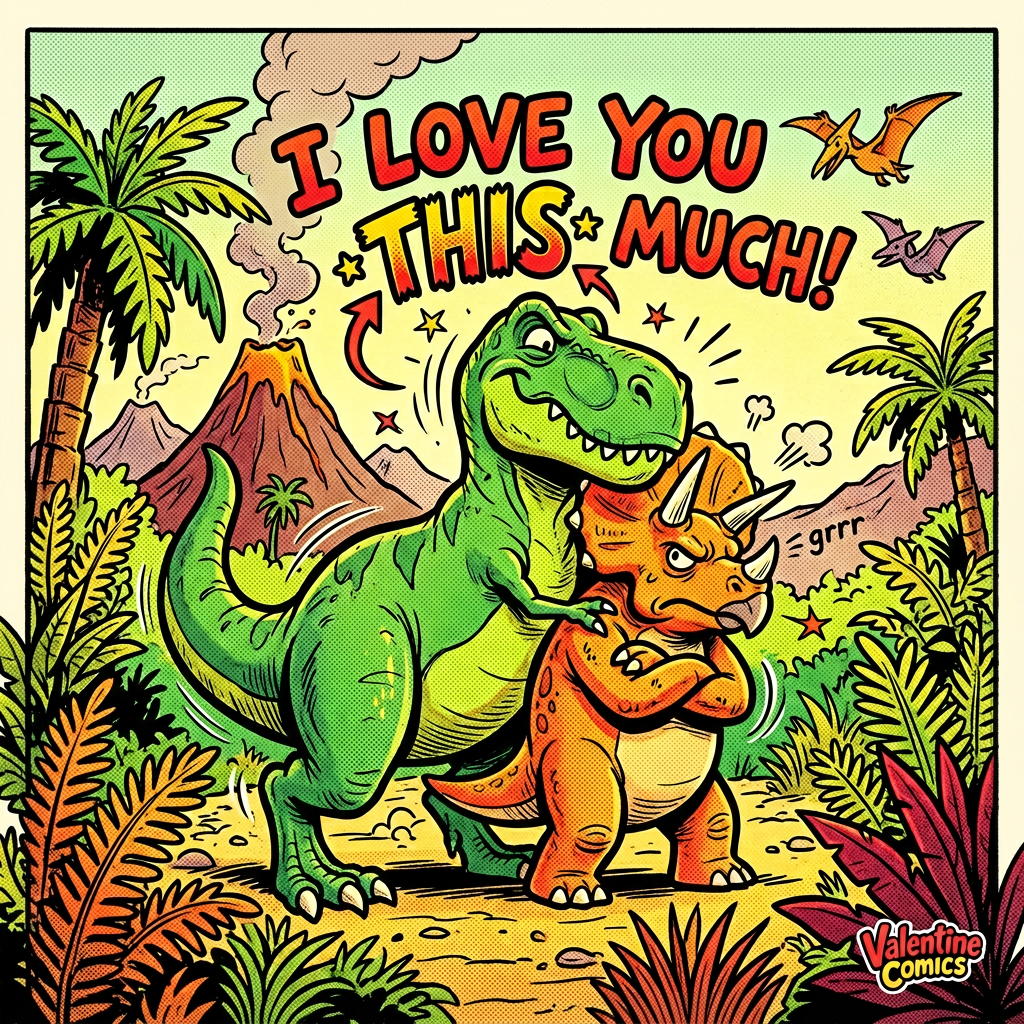 Funny Valentine Dinosaur preview