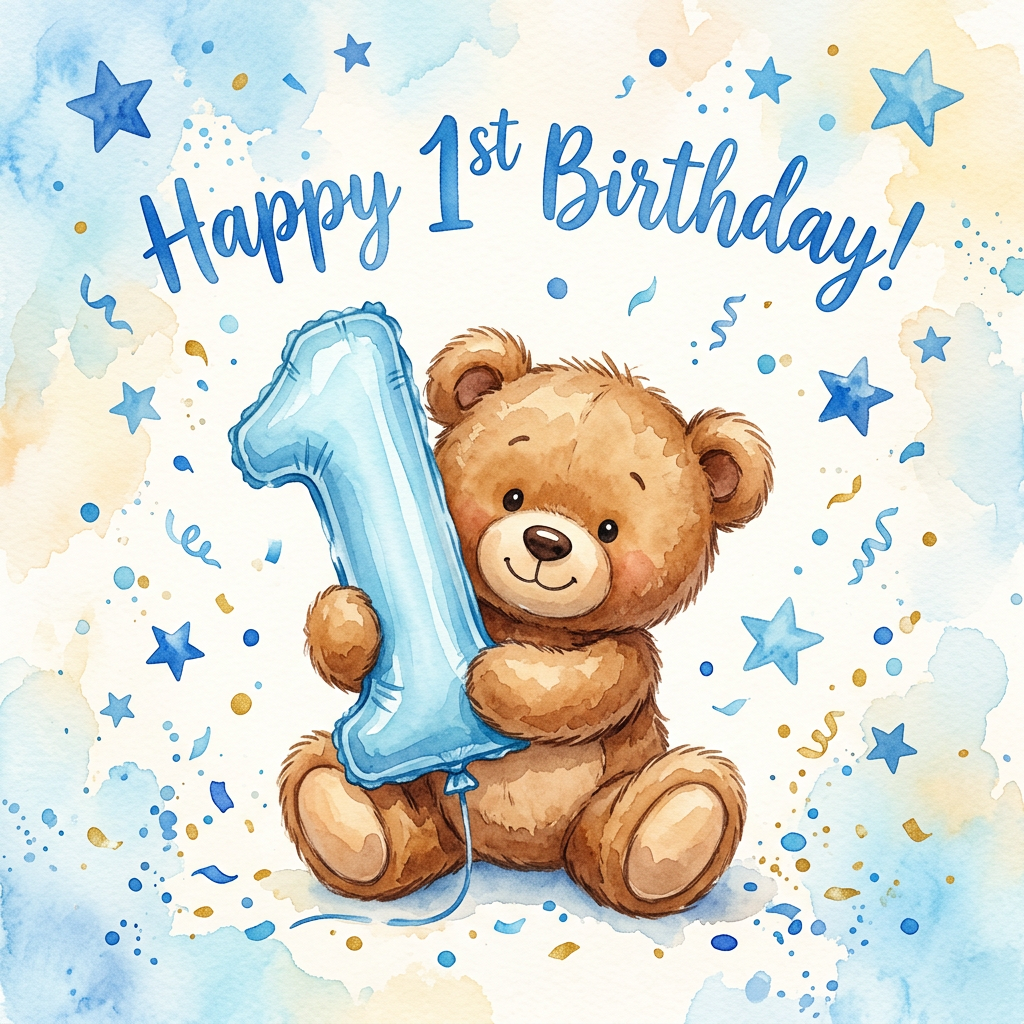 1st Birthday Teddy Bear Boy preview