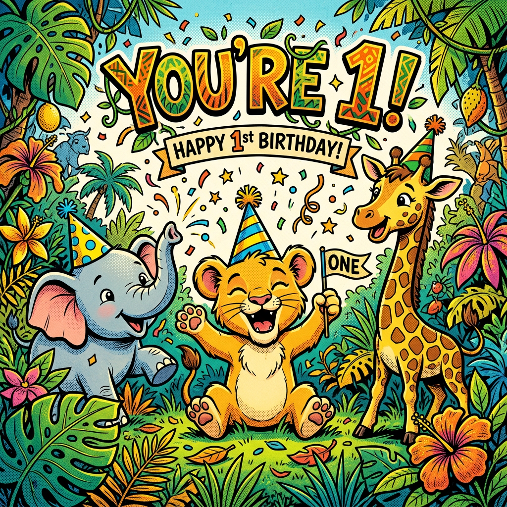 1st Birthday Safari Animals preview