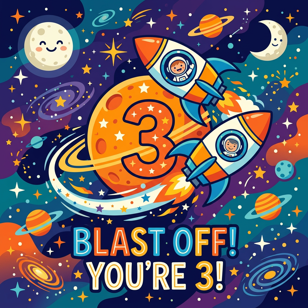 3rd Birthday Rocket Ship preview