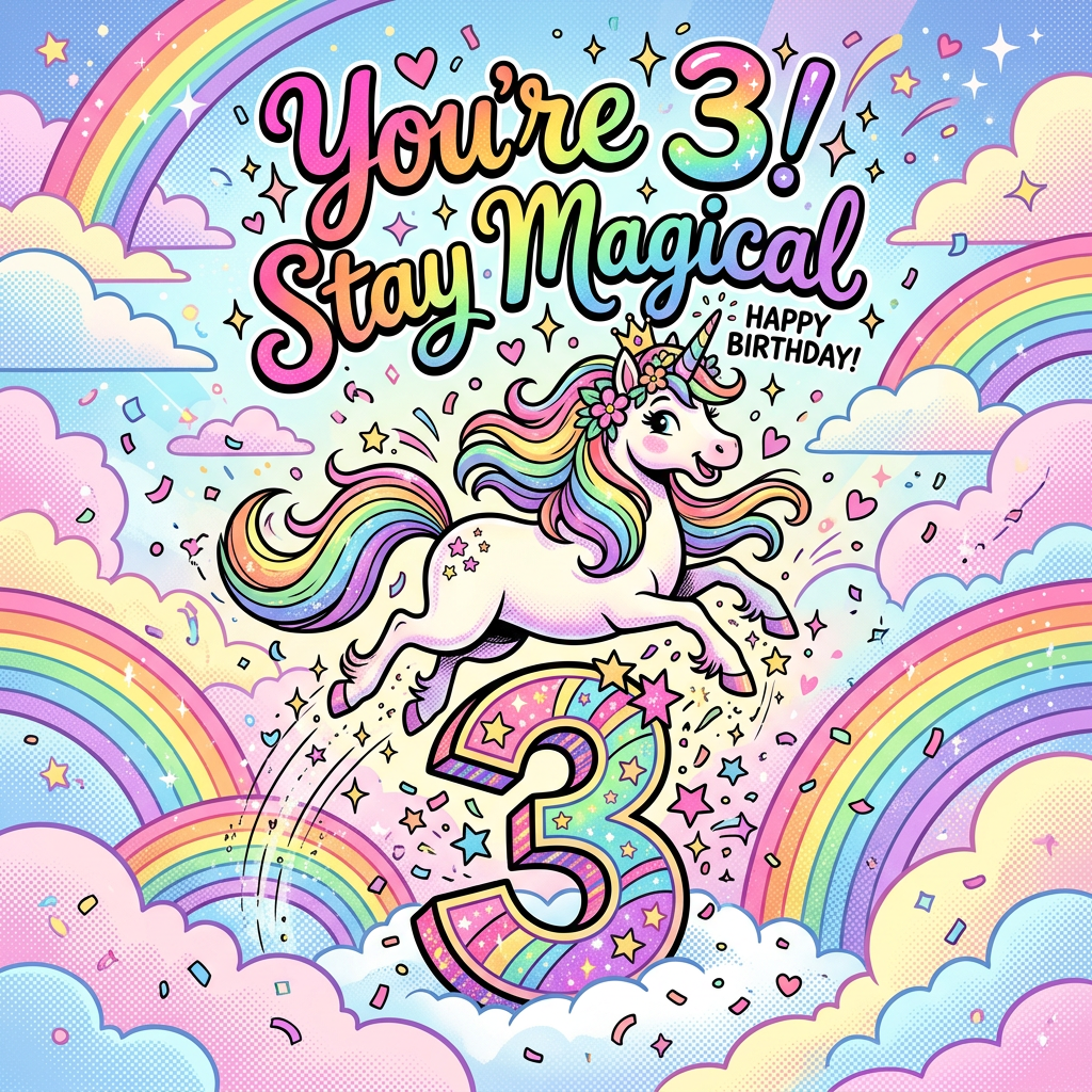 3rd Birthday Rainbow Unicorn preview