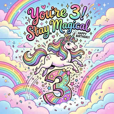 3rd Birthday Rainbow Unicorn preview
