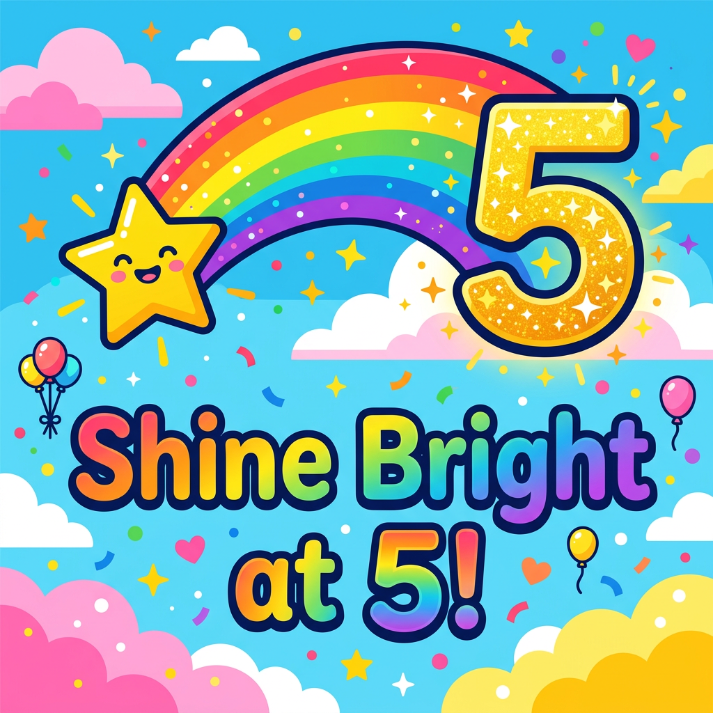 5th Birthday Rainbow Star preview