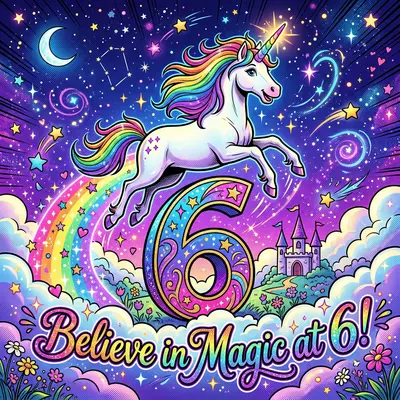 6th Birthday Unicorn Rainbow preview