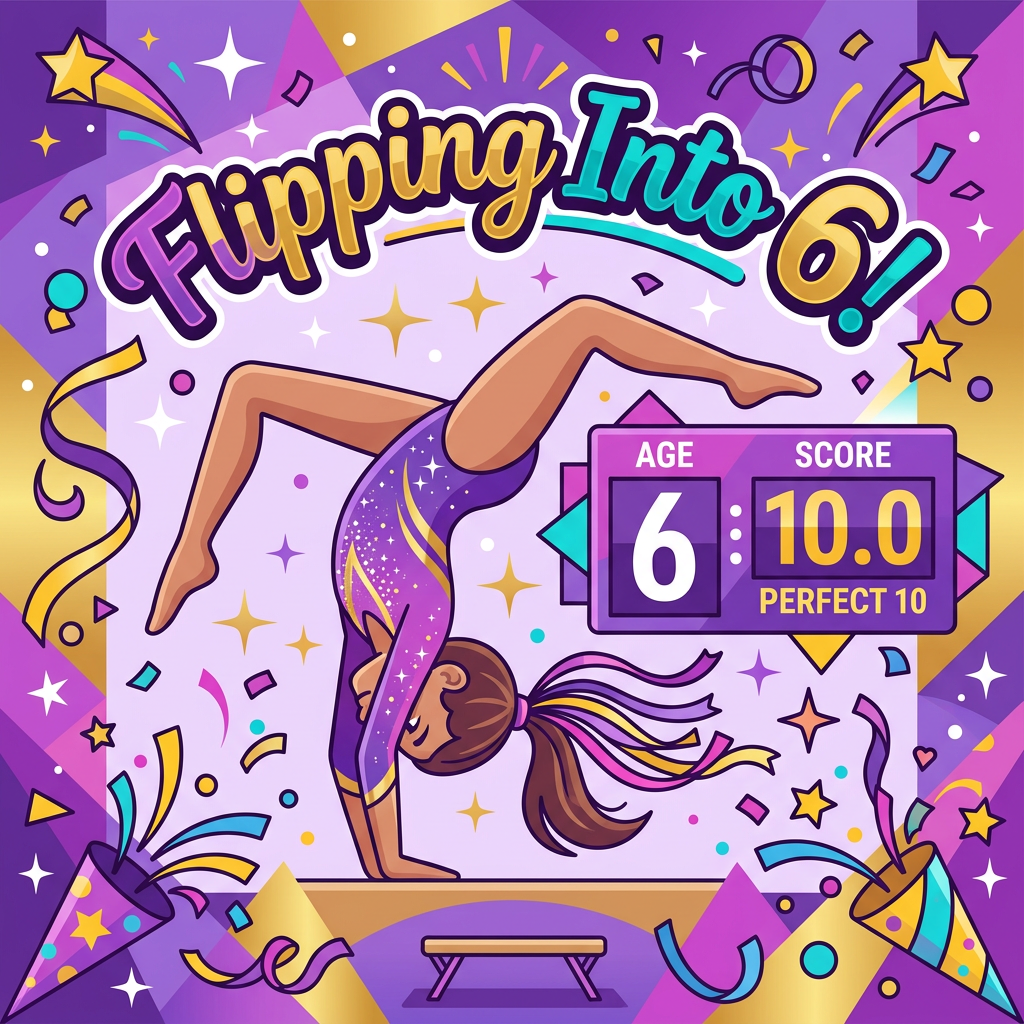 6th Birthday Gymnastics Star preview