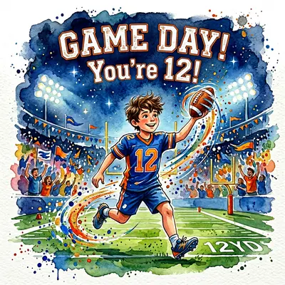 12th Birthday Football Jersey preview